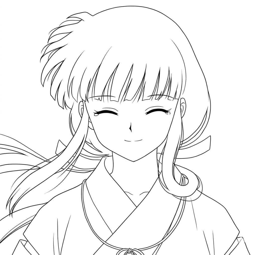 Coloriage Kikyō heureuse