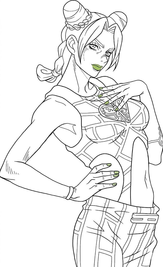 Coloriage La charmante Jolyne Cujoh