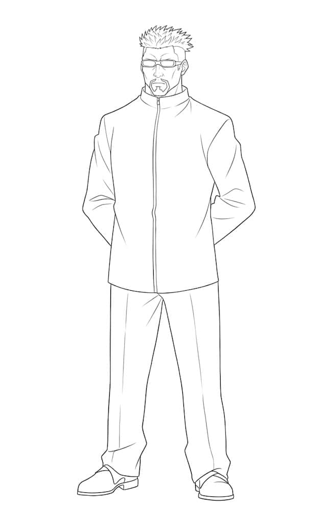 Coloriage Masamichi Yaga debout