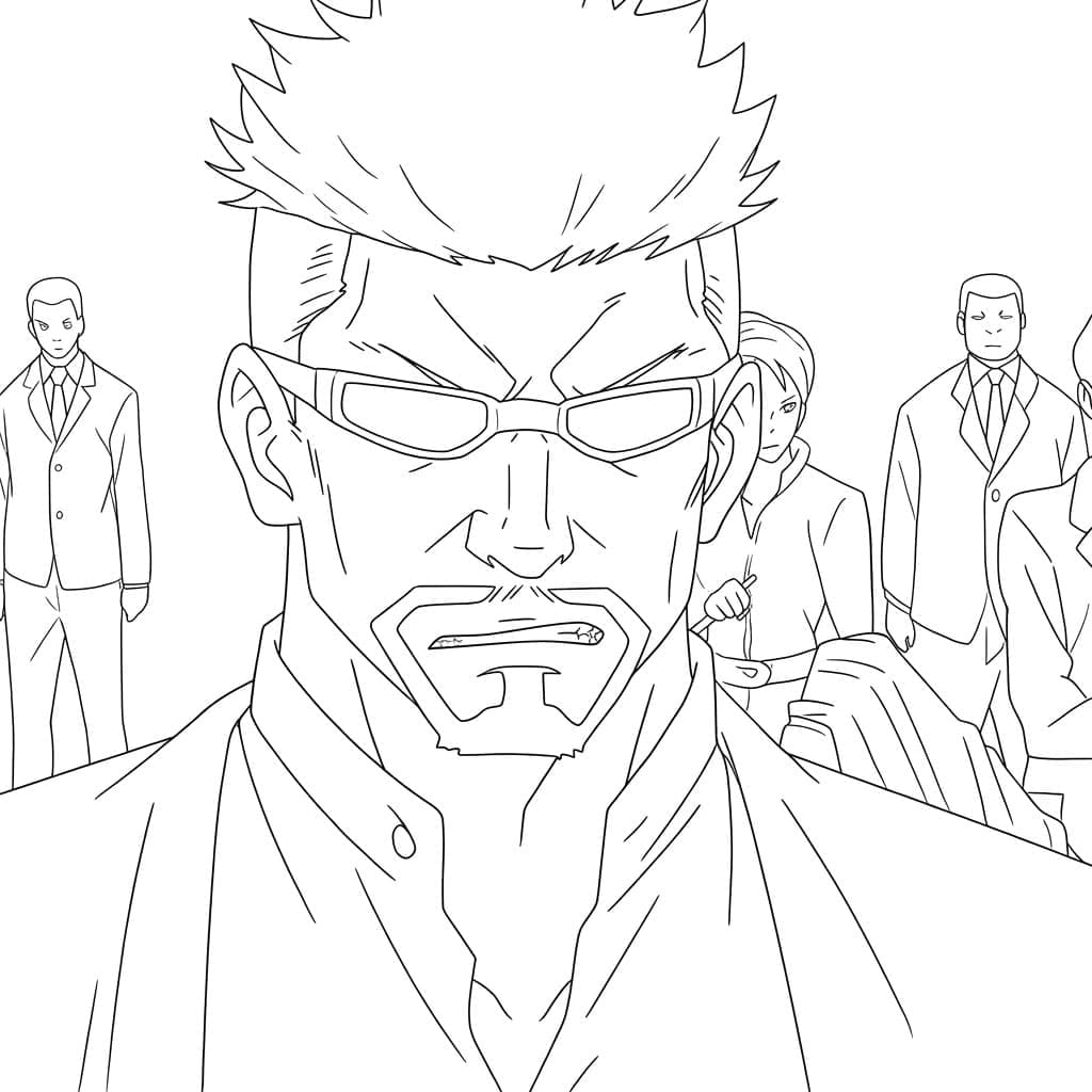 Coloriage Masamichi Yaga en colère