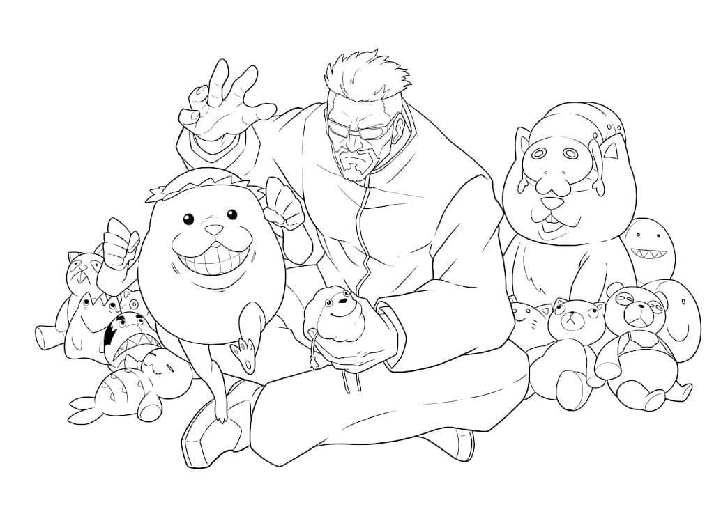 Coloriage Masamichi Yaga, un ami amical