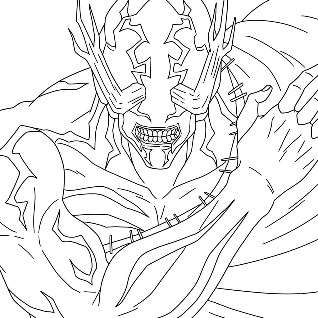 Coloriage Masque de Hanami