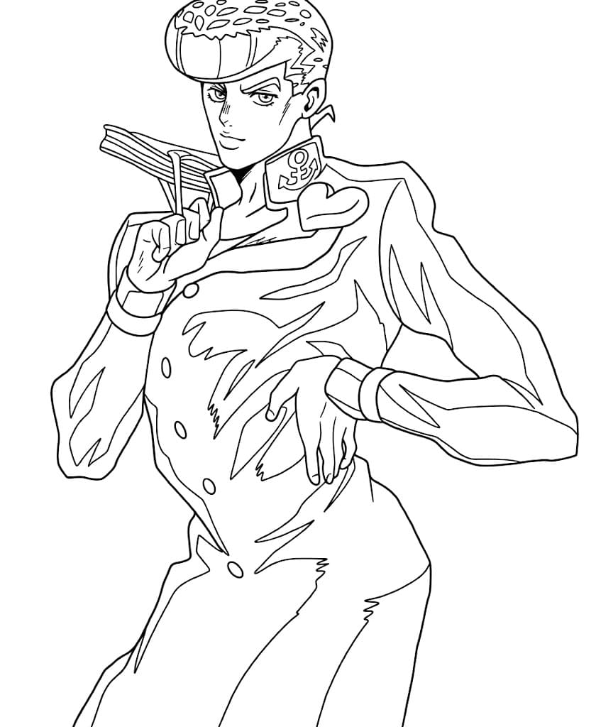 Coloriage Morceau de Josuke Higashikata