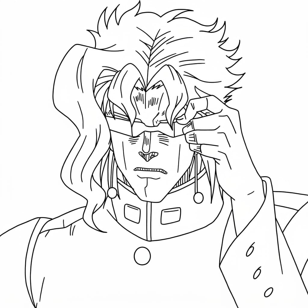 Coloriage Noriaki Kakyoin Calme Avant Tempête
