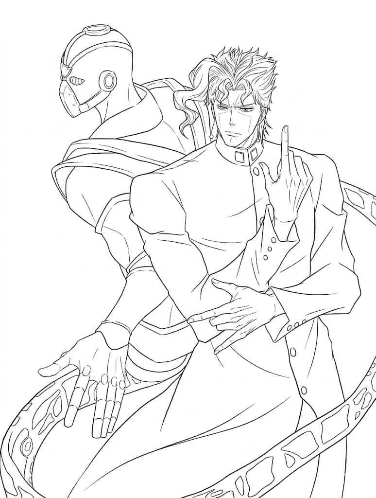 Coloriage Noriaki Kakyoin Danse du Danger