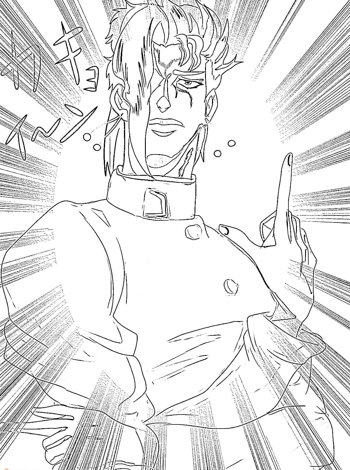 Coloriage Noriaki Kakyoin de JoJo's Bizarre Adventure
