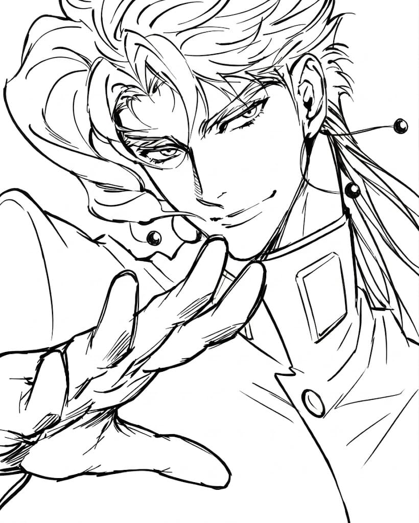 Coloriage Noriaki Kakyoin Demi Sourire