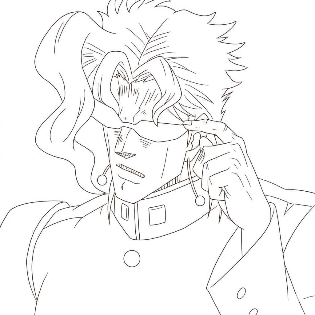 Coloriage Noriaki Kakyoin Fil du Destin
