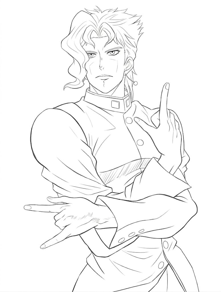 Coloriage Noriaki Kakyoin Instant Figé