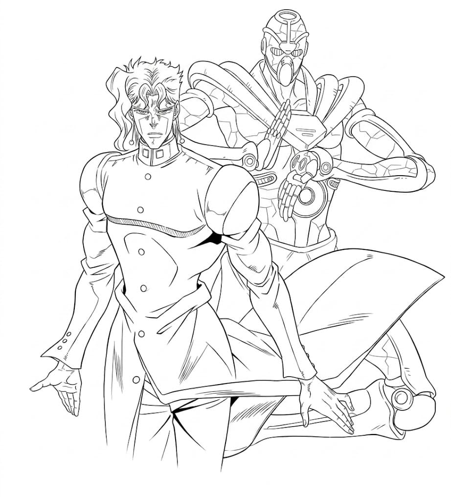 Coloriage Noriaki Kakyoin Ombre du Stand