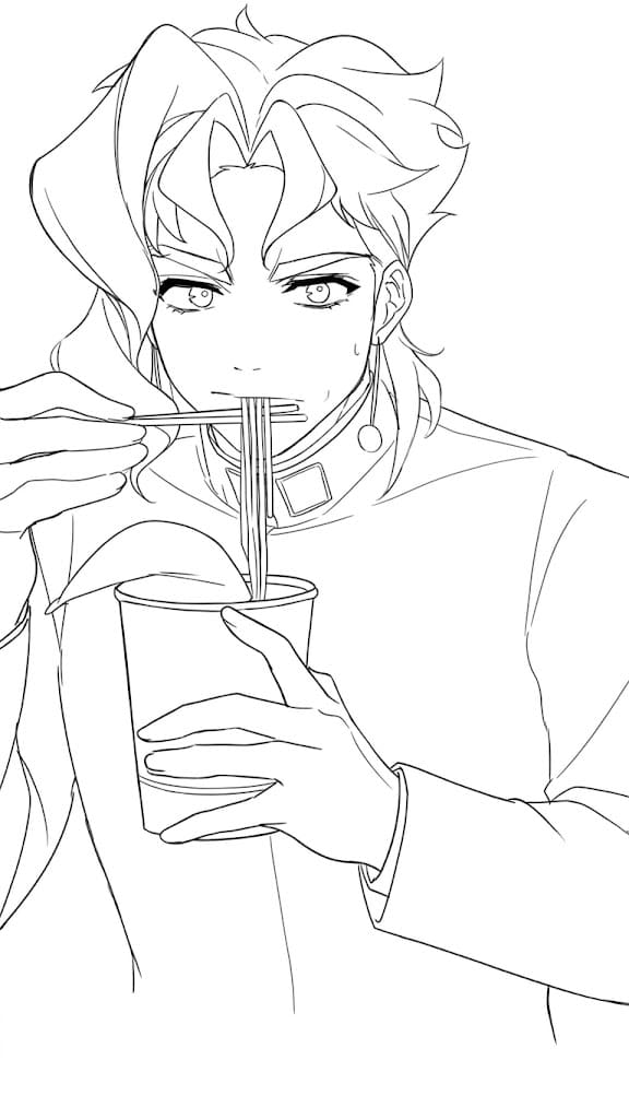 Coloriage Noriaki Kakyoin Pensées Secrètes
