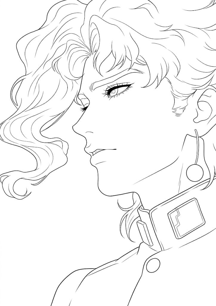 Coloriage Noriaki Kakyoin Profil Calme