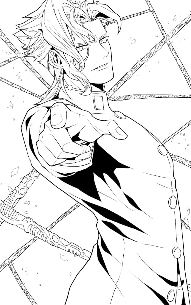 Coloriage Noriaki Kakyoin Regard Silencieux