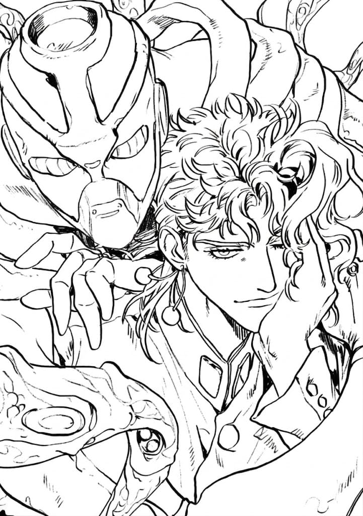 Coloriage Noriaki Kakyoin Regard Vide