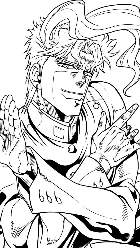Coloriage Noriaki Kakyoin Toile Écarlate