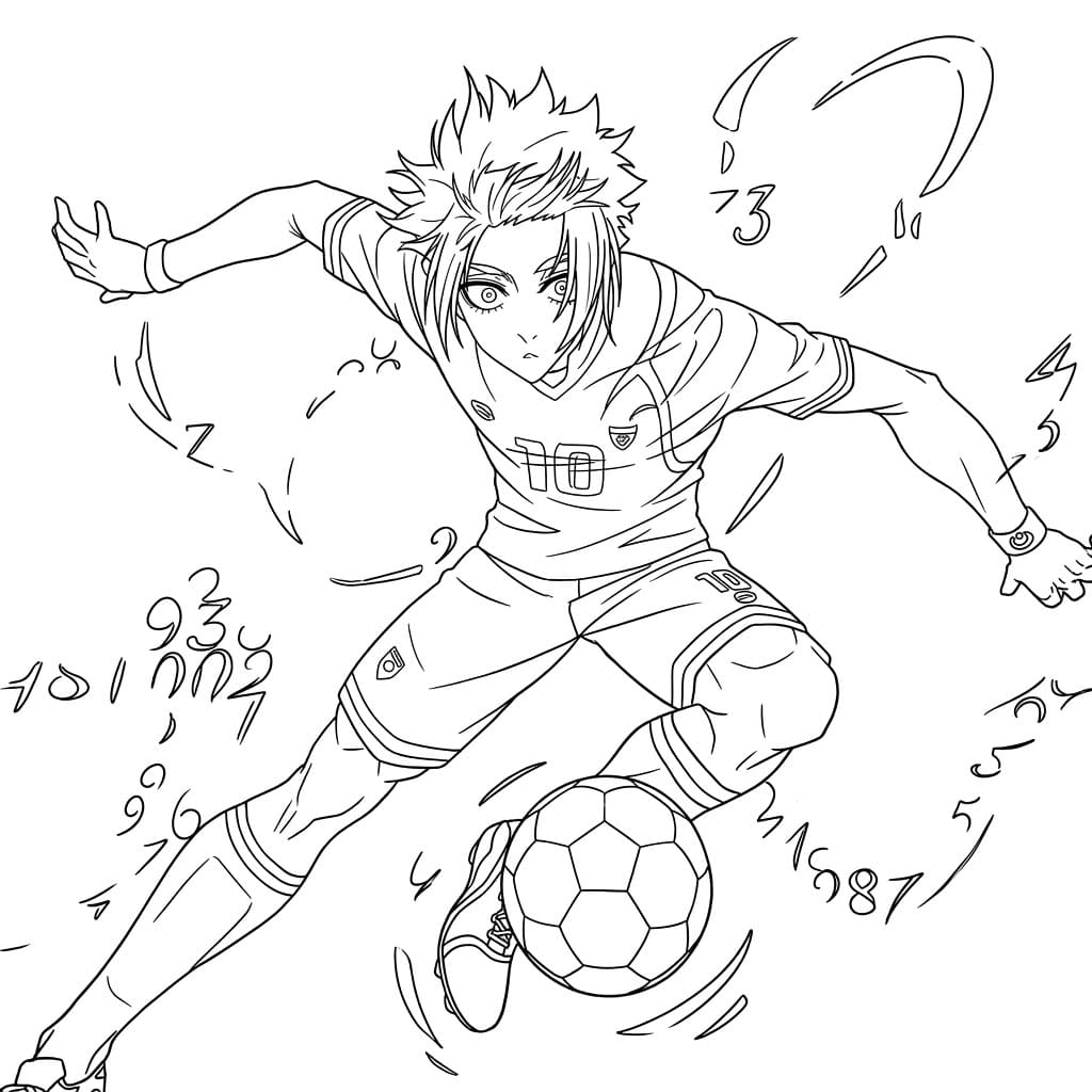 Coloriage Sae Itoshi Action Intense