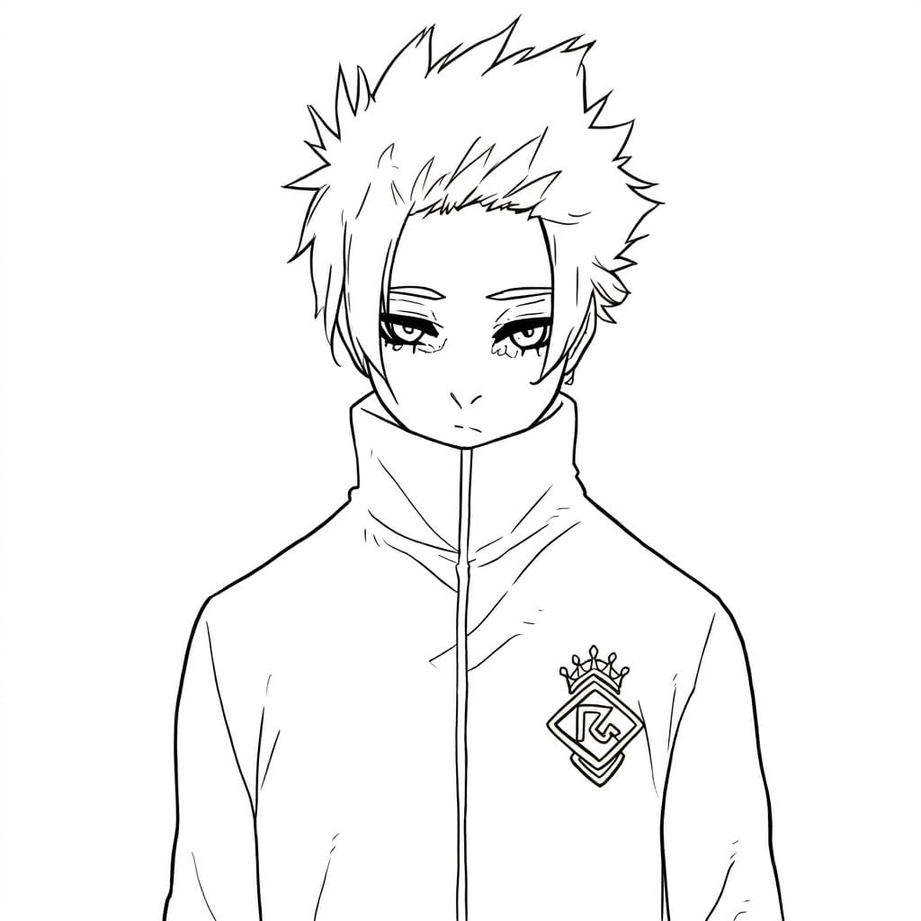 Coloriage Sae Itoshi Attitude Calme