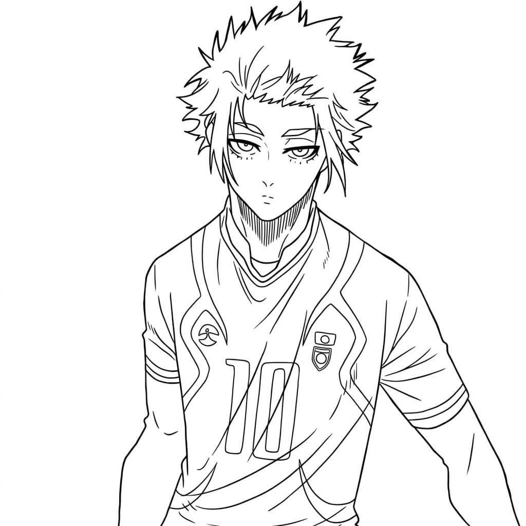 Coloriage Sae Itoshi Joueur Dynamique