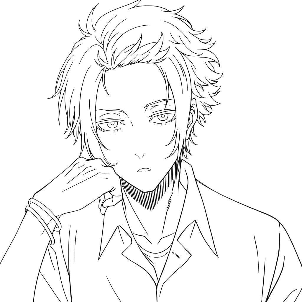 Coloriage Sae Itoshi Moment Réfléchi