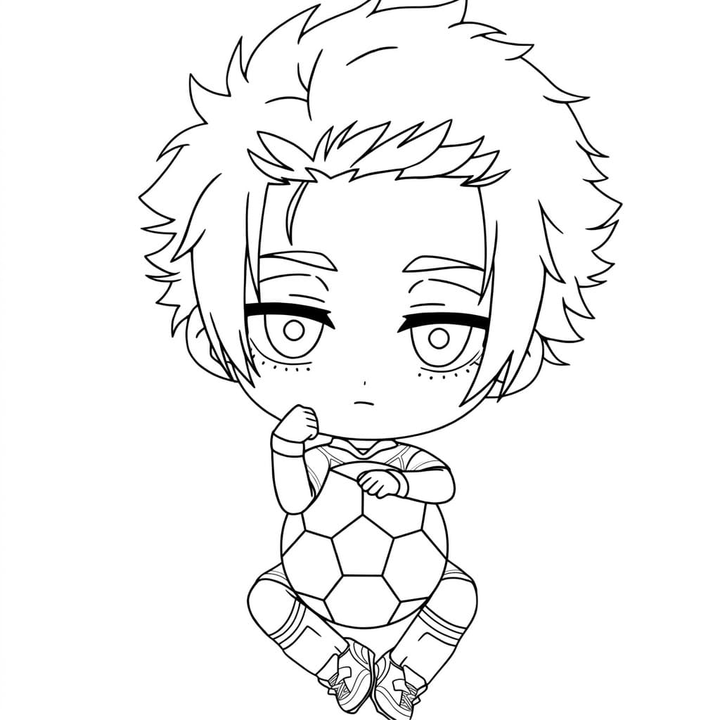 Coloriage Sae Itoshi Pose Mignonne