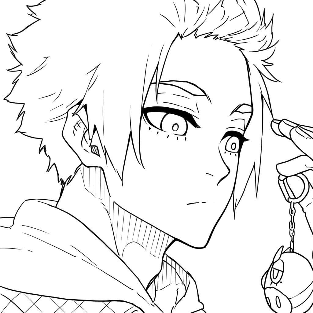 Coloriage Sae Itoshi Regard Curieux