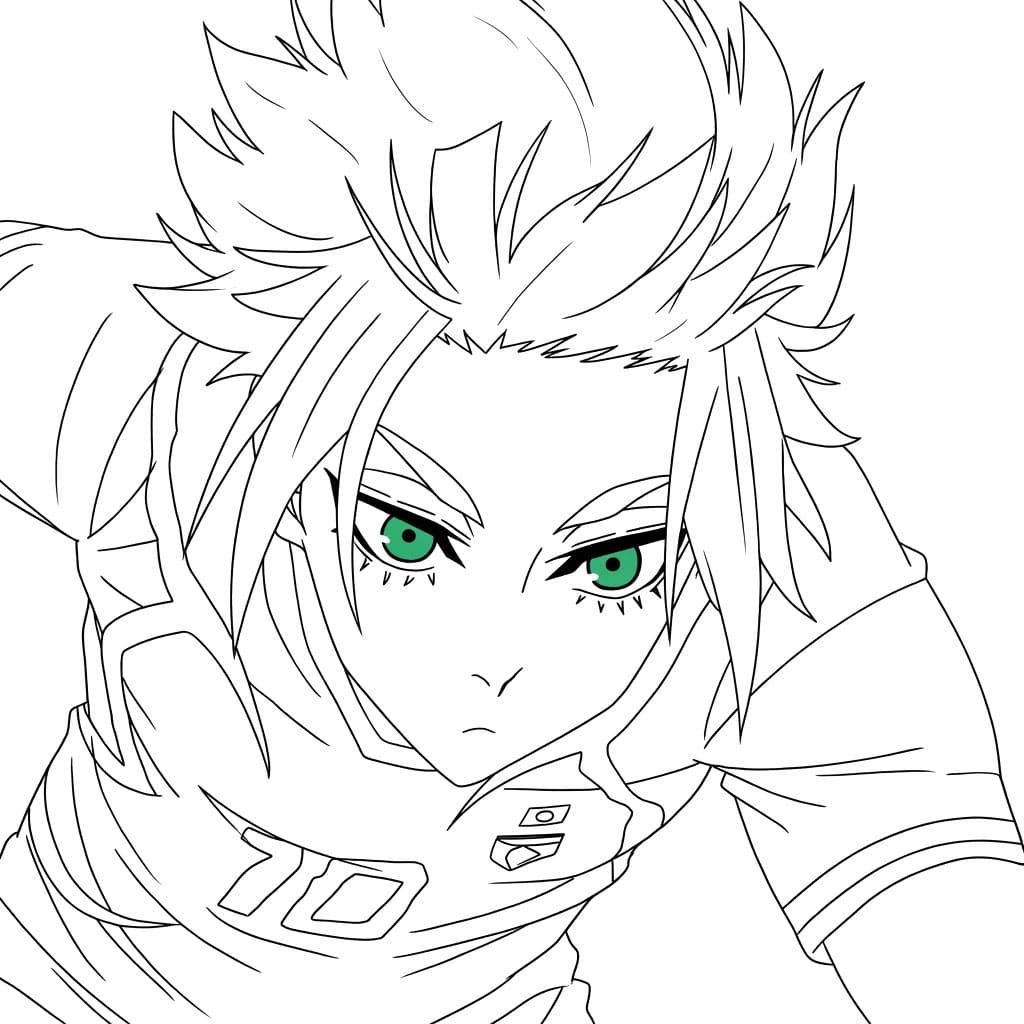 Coloriage Sae Itoshi Regard Déterminé