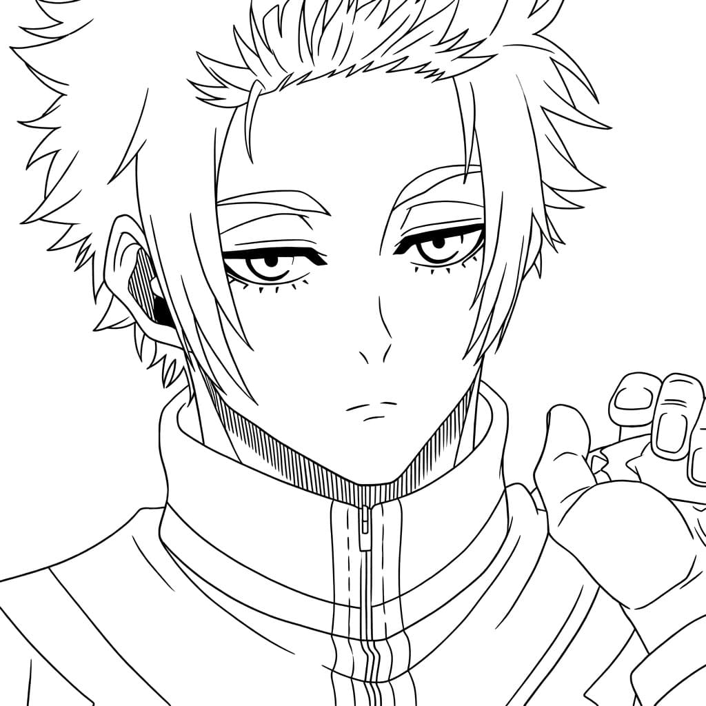 Coloriage Sae Itoshi Regard Sérieux