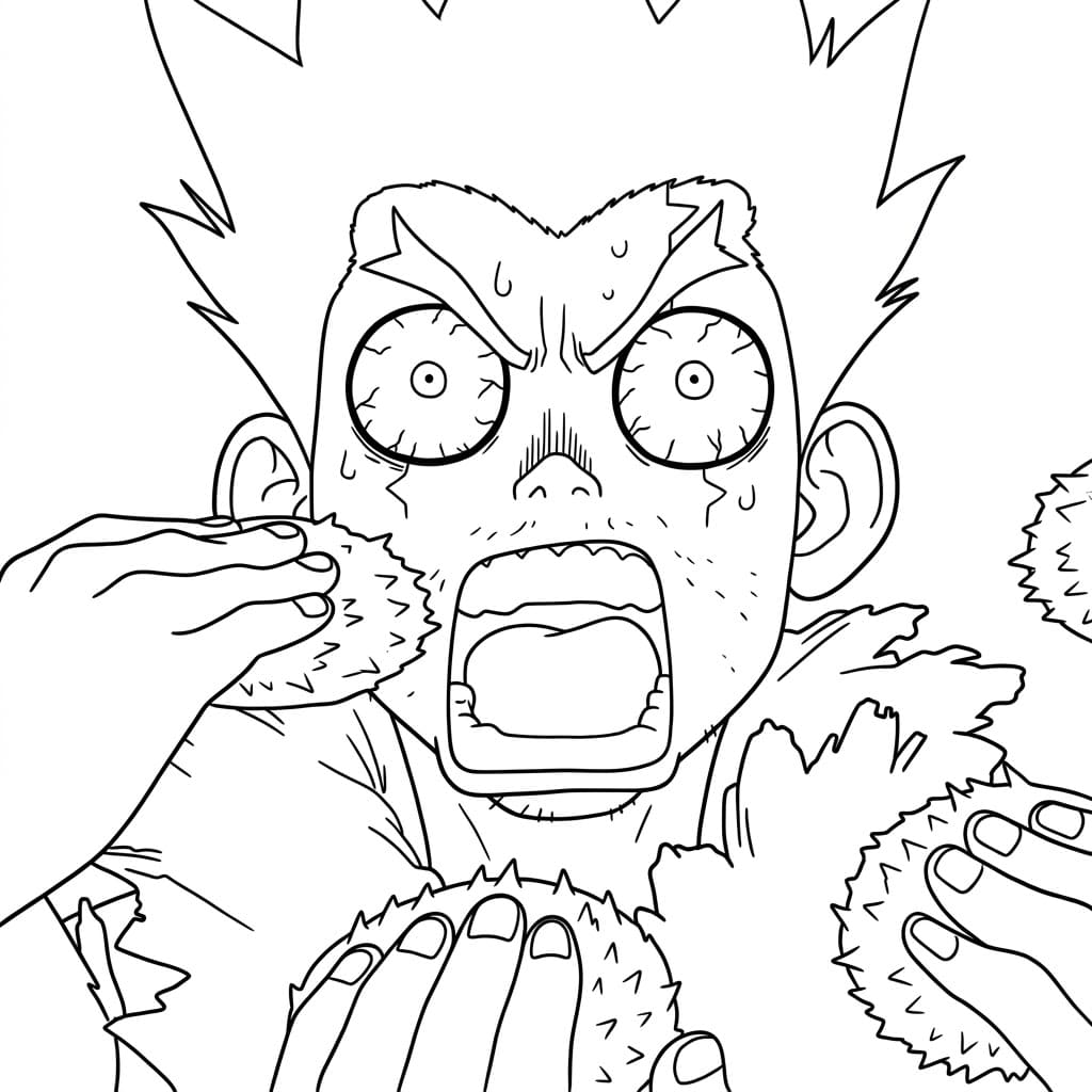 Coloriage Taiju Oki a paniqué