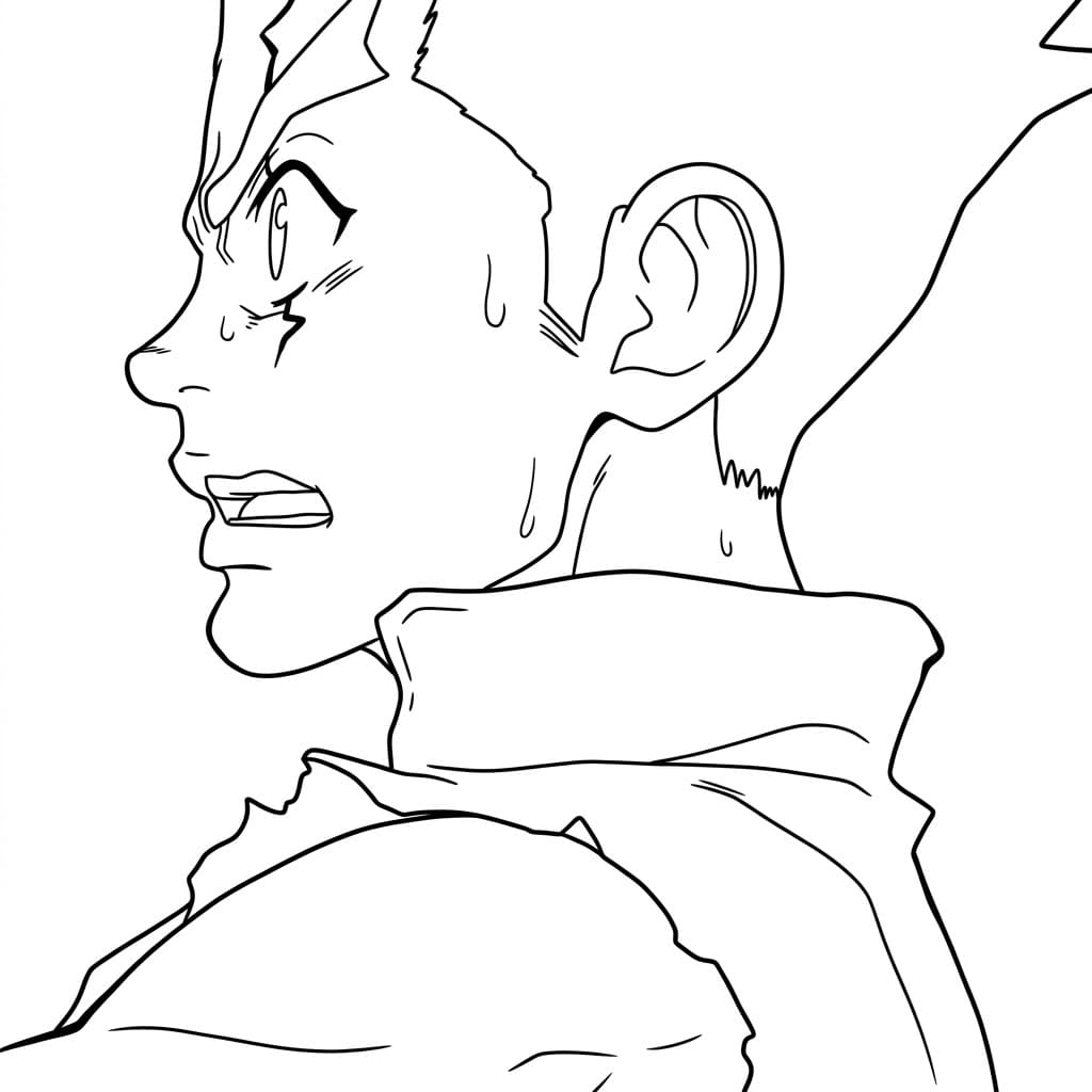 Coloriage Taiju Oki avait peur