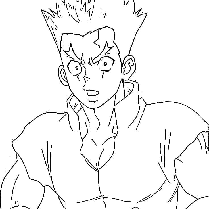 Coloriage Taiju Oki dans Dr. Stone