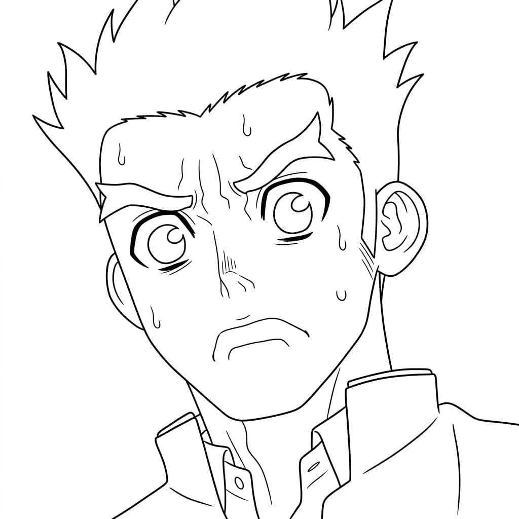 Coloriage Taiju Oki en colère