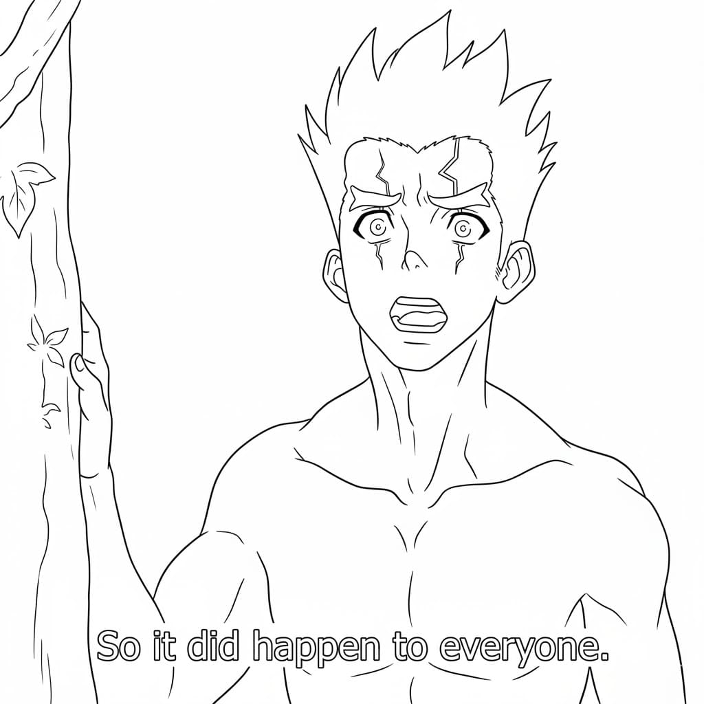 Coloriage Taiju Oki est inquiet