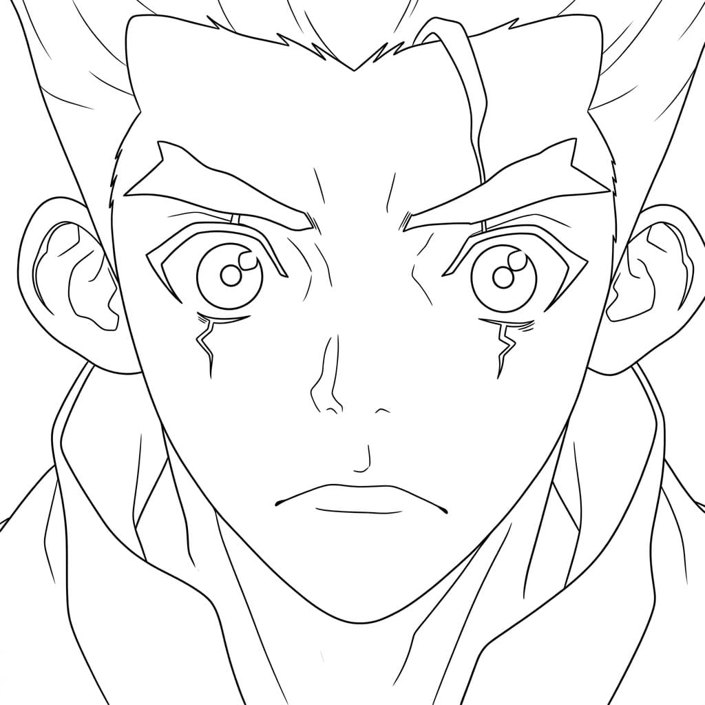 Coloriage Taiju Oki est triste