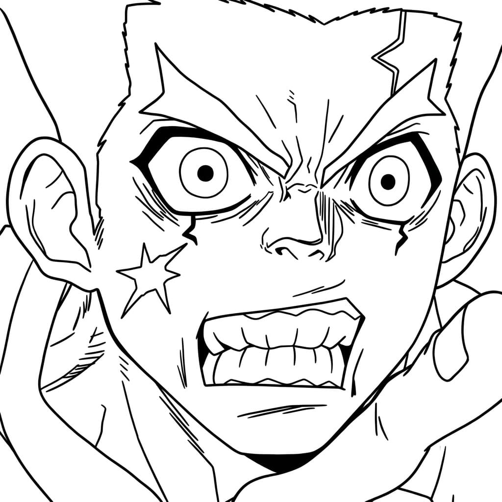 Coloriage Taiju Oki était en colère