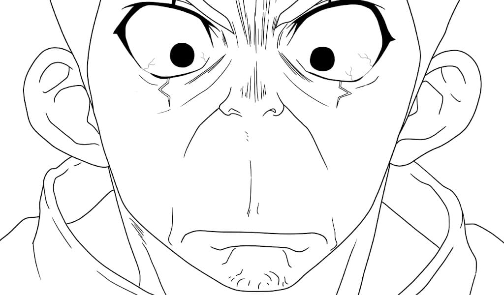 Coloriage Taiju Oki semblait perplexe