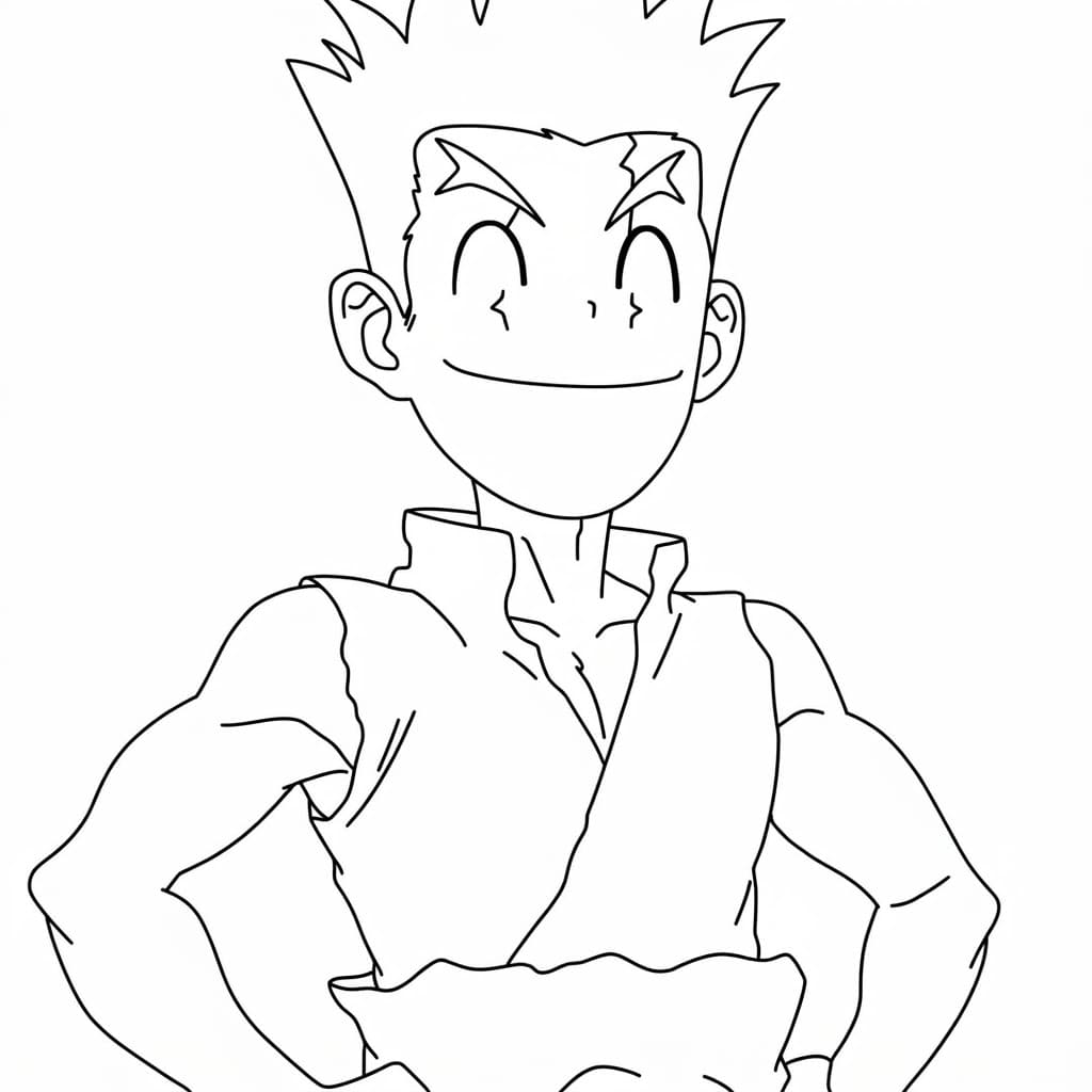 Coloriage Taiju Oki souriant