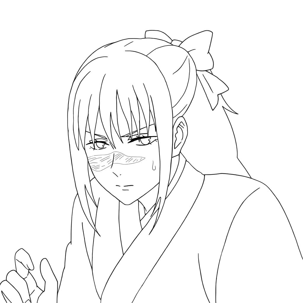 Coloriage Utahime Iori Effrayée