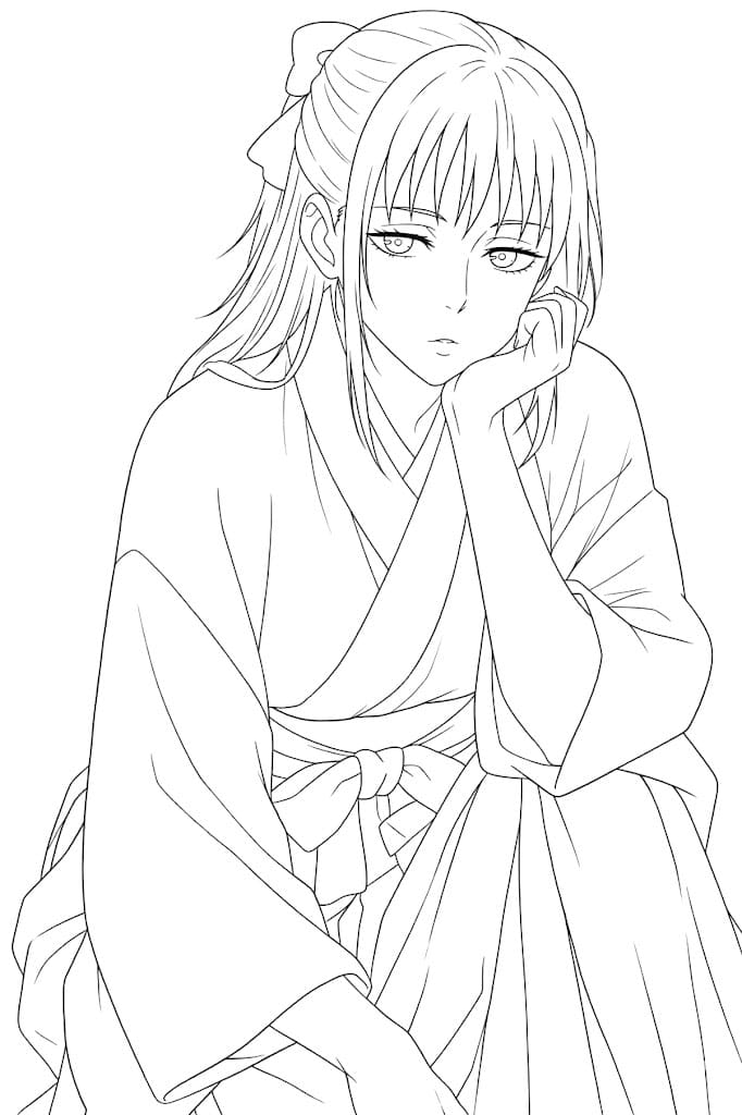 Coloriage Utahime Iori Pensive