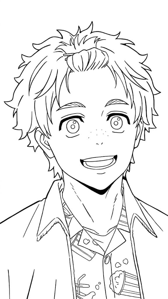 Coloriage Visage d'Akihiko Nirei