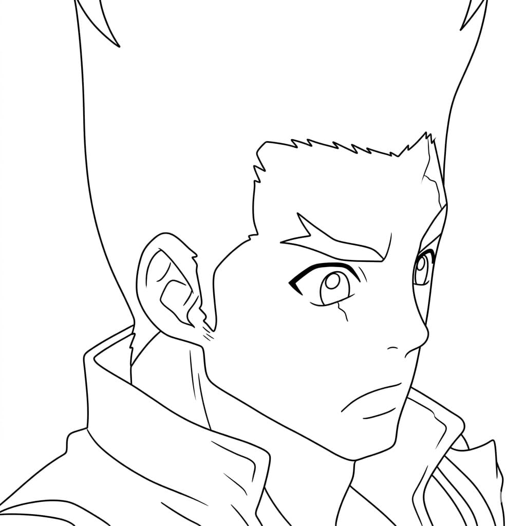 Coloriage Visage de Taiju Oki