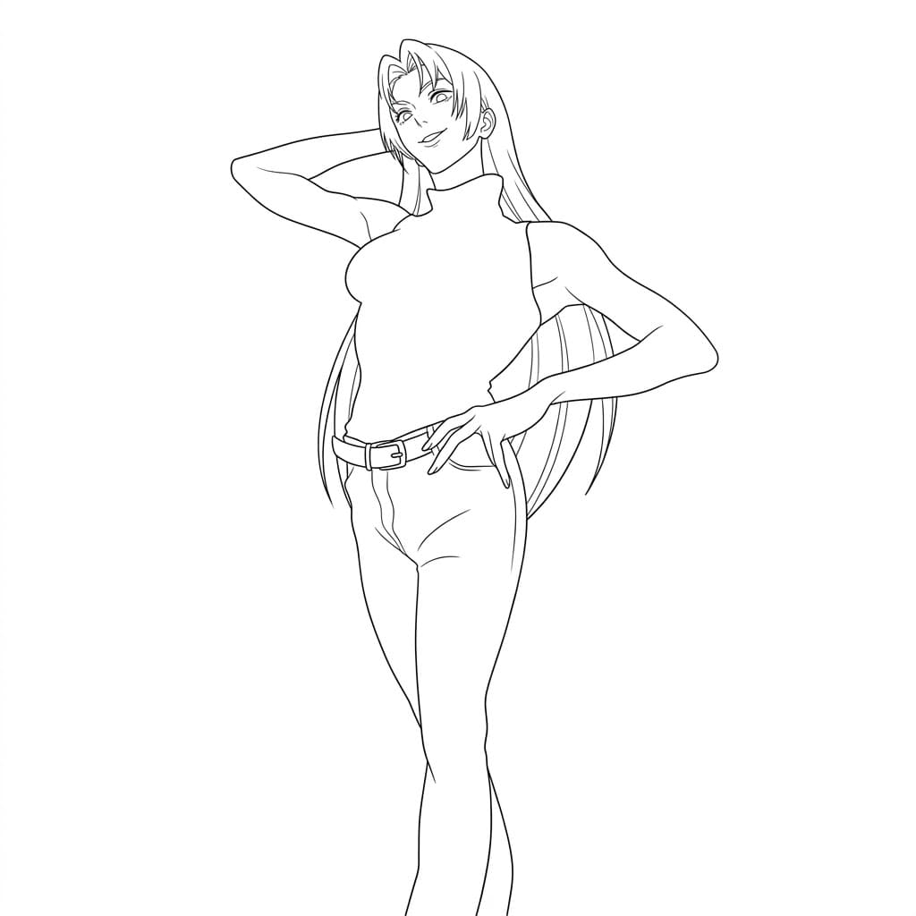 Coloriage Yuki Tsukumo debout