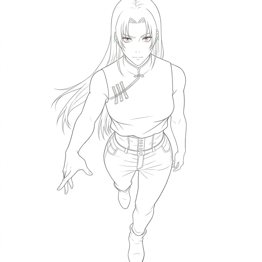 Coloriage Yuki Tsukumo marche