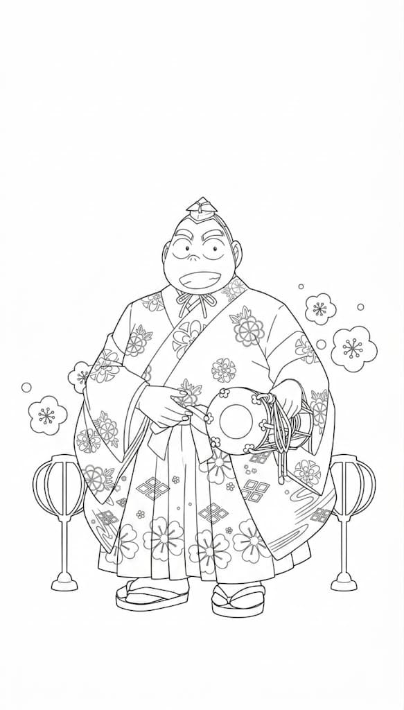 Coloriage Genta Kojima fleuri