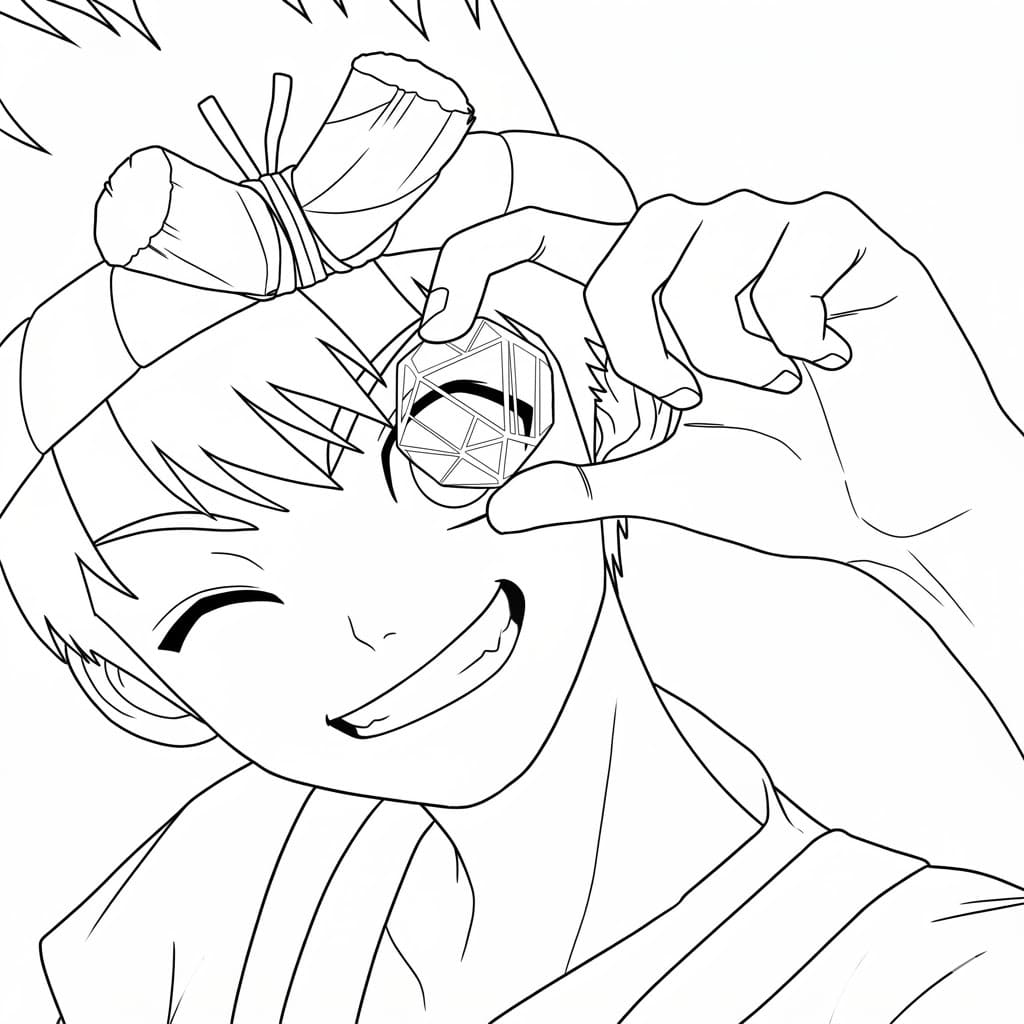 Coloriage Chrome dans Anime Dr Stone