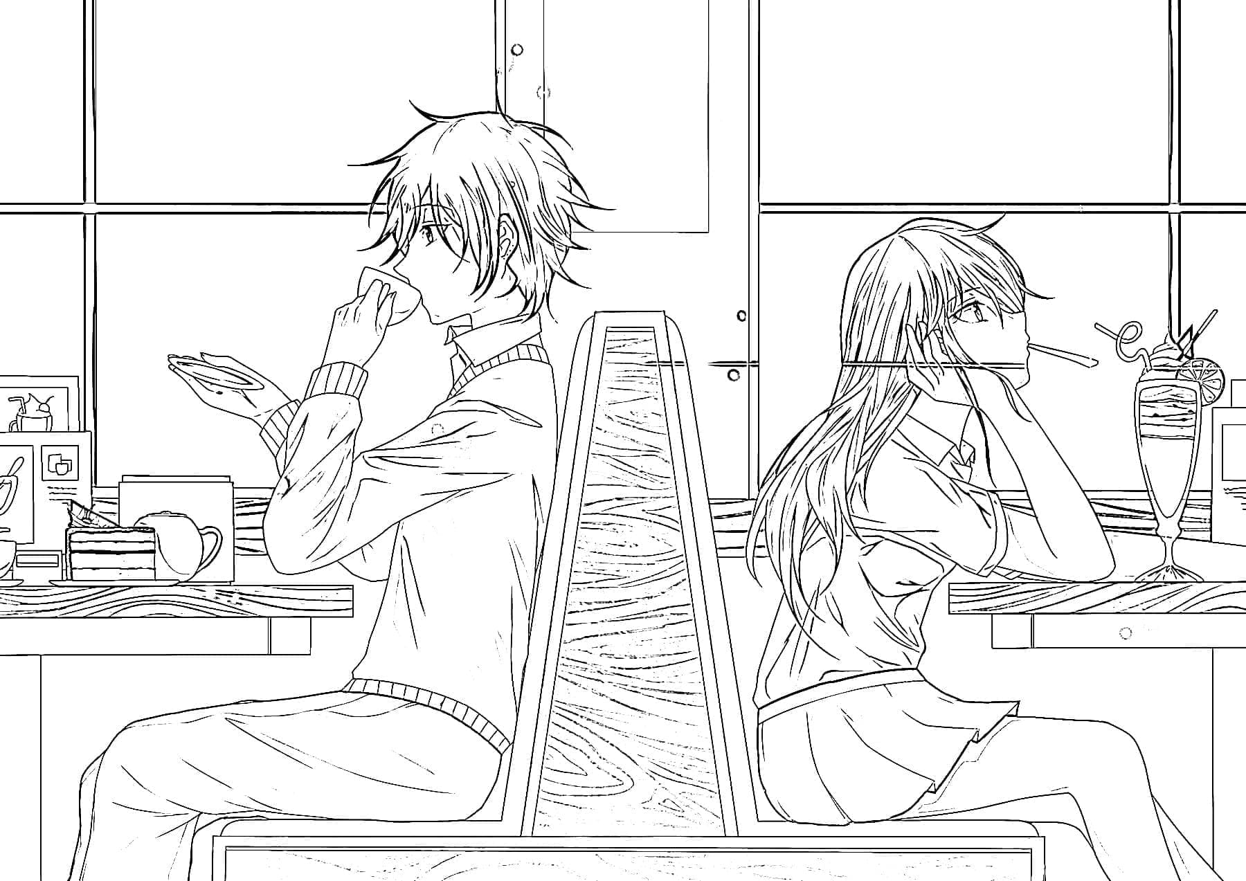 Coloriage Couple Horimiya d'anime