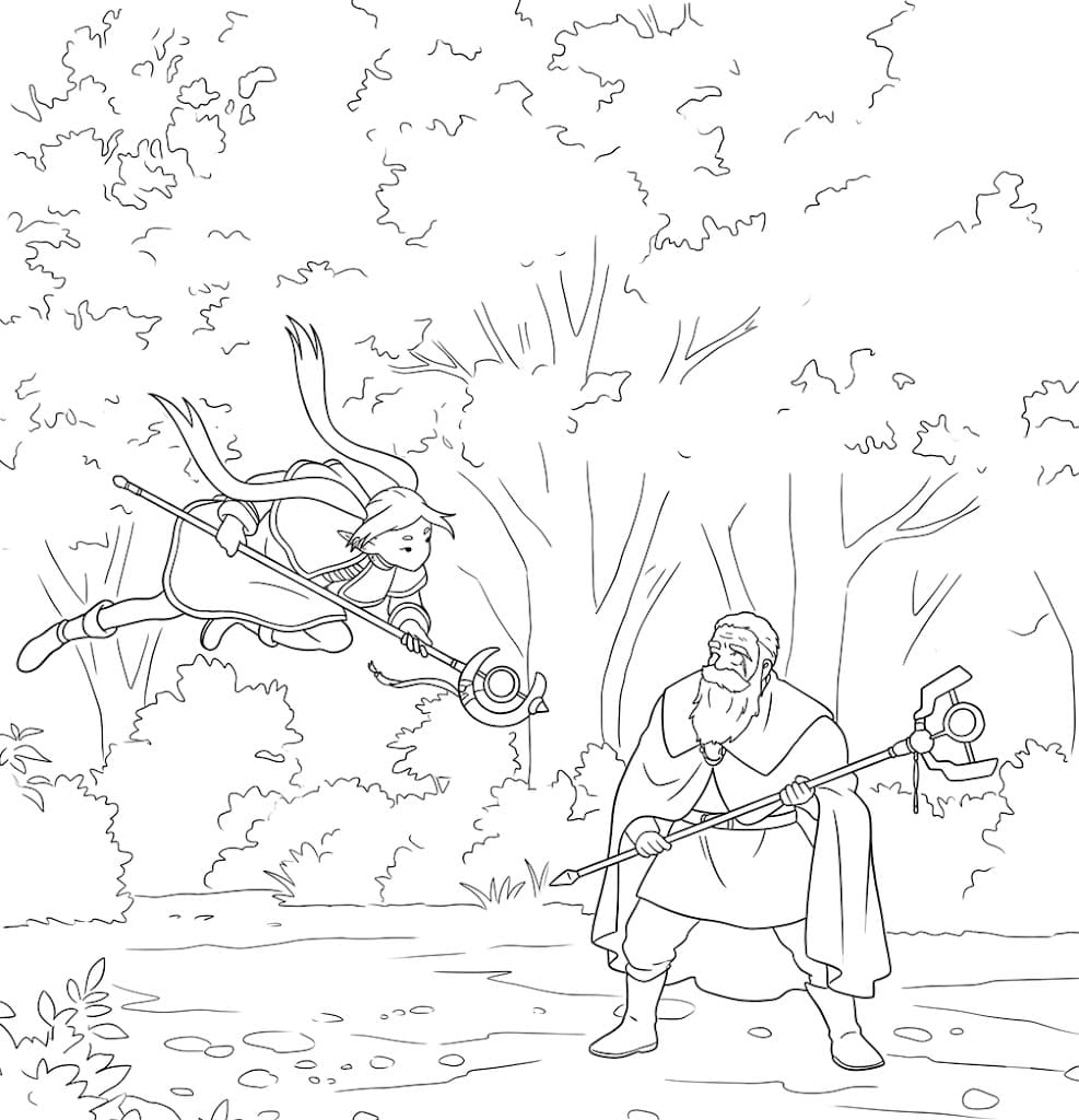 Coloriage Denken combat