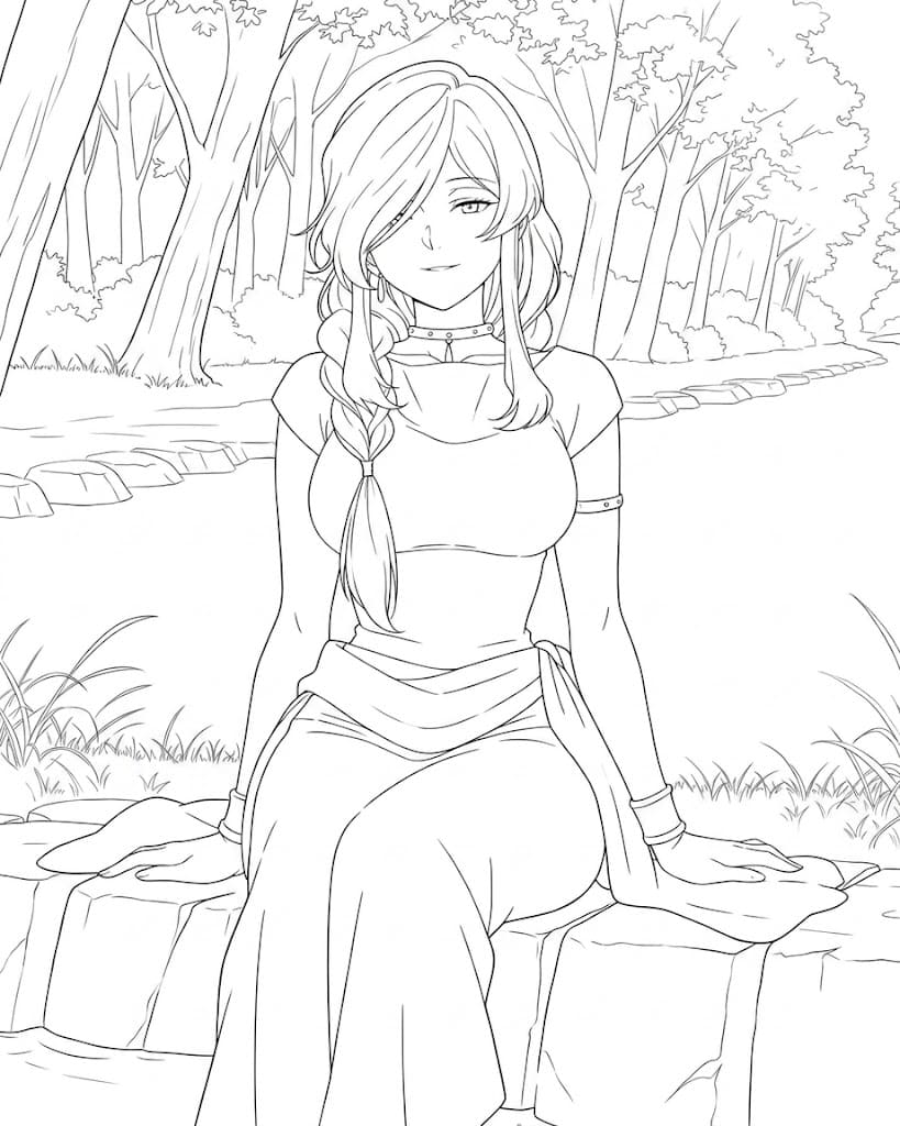 Coloriage Flamme au Bord du Lac