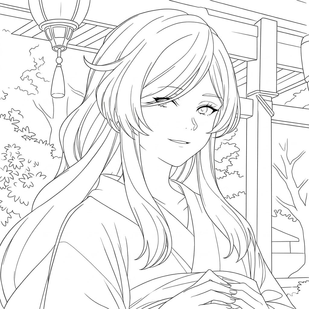 Coloriage Flamme au Jardin