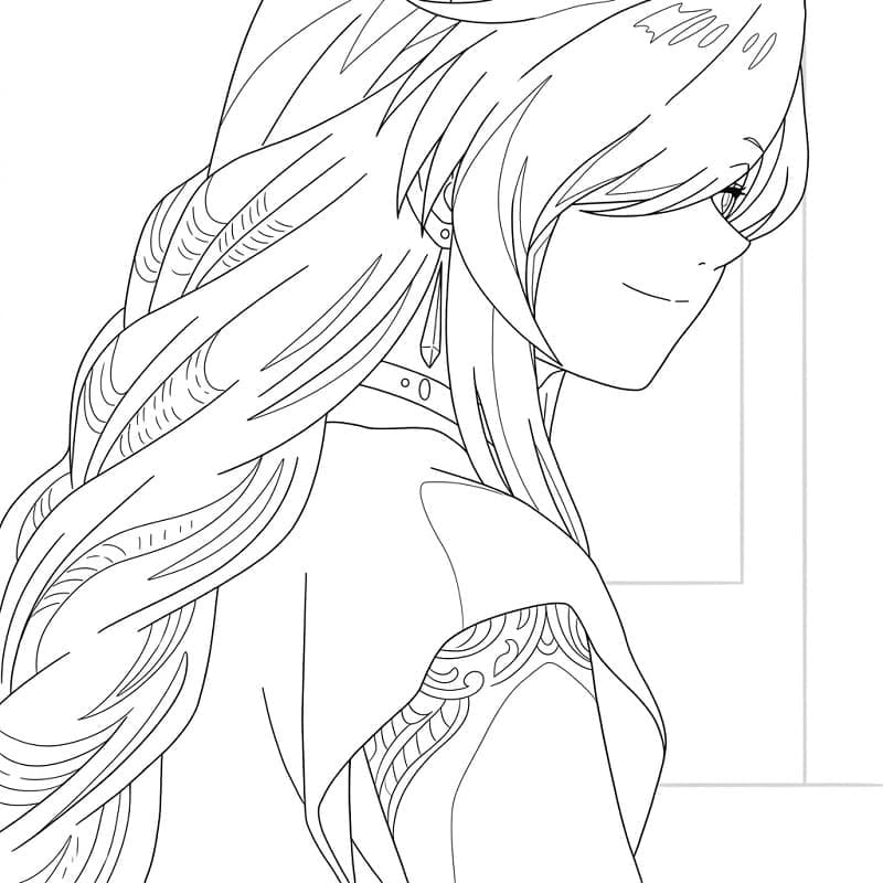 Coloriage Flamme dans Anime Frieren Beyond Journey's End