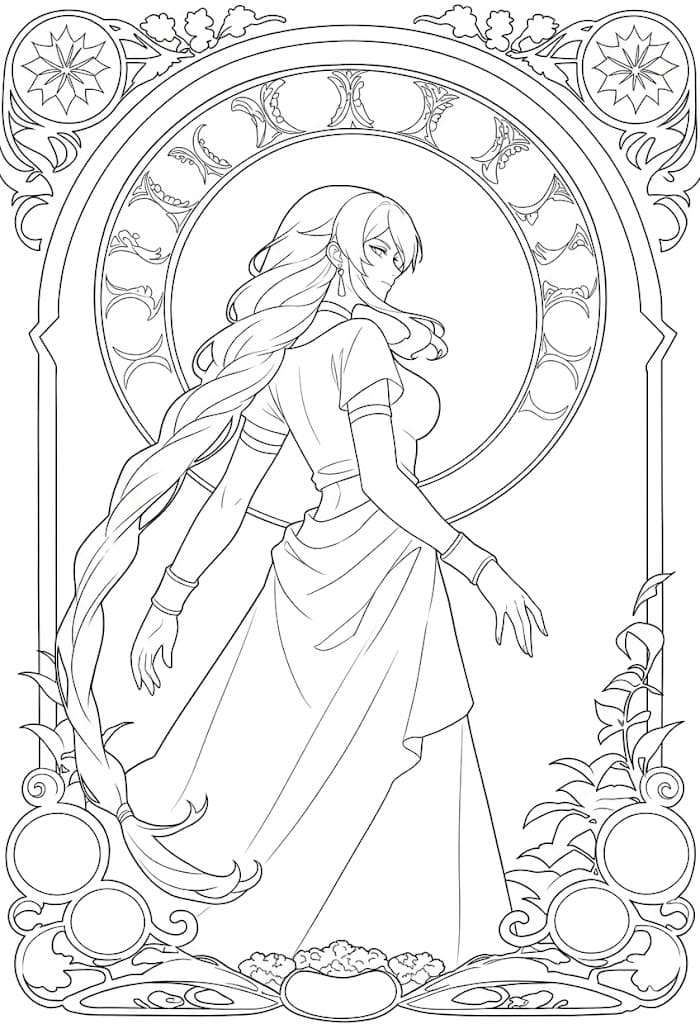Coloriage Flamme et le Cercle Sacré